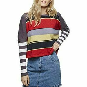 Multi stripe free people knit sweater.